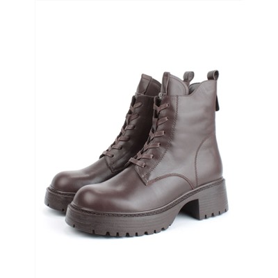 04-M3-1483 BROWN Ботинки зимние женские (натуральная кожа, натуральный мех)