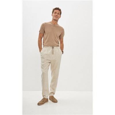 Брюки лен P411-0865 natural linen