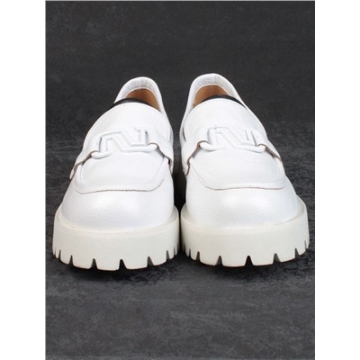 03-HP9967B WHITE Лоферы женские (натуральная кожа)