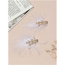 Зажим для волос QF «Милица», набор 2 шт., 11×7 см, белый