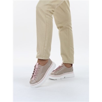 03-M27-24 BEIGE Полуботинки женские (натуральная кожа)