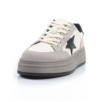 03-YE475-2 BEIGE/GREY Кроссовки женские (натуральная кожа)