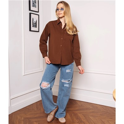 Рубашка #КТ6810 (4), шоколадный