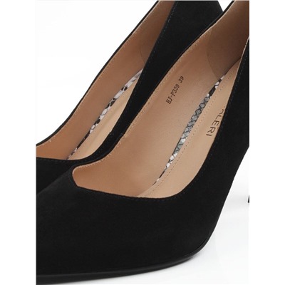 06-HJ-P339 BLACK Туфли женские (натуральная замша)