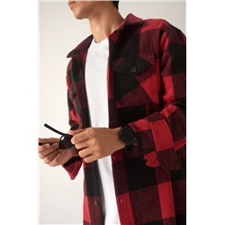 Мужская теплая рубашка в клетку Happyfox