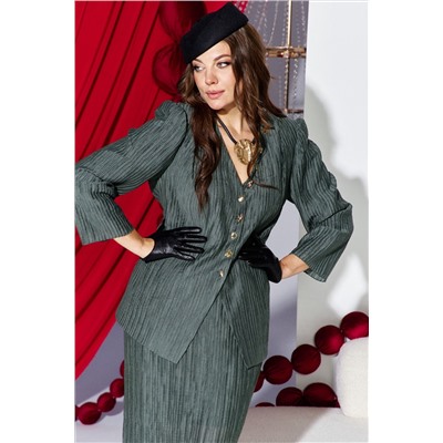Жакет, юбка Vittoria Queen 27533 темно-зеленый