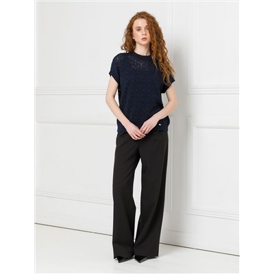 Блуза вязаная тёмно-синего цвета