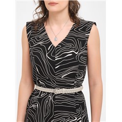 Платье макси чёрное с принтом