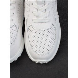 05-HY24-1D WHITE Кроссовки женские (натуральная кожа)