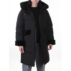 6093 BLACK Куртка зимняя женская оверсайз (200 гр. холлофайбер)