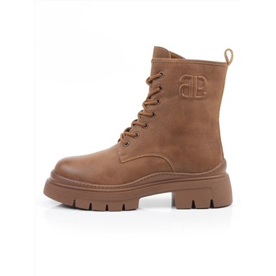 04-WD022-2M BROWN Ботинки зимние женские (натуральная кожа, 100% шерсть)