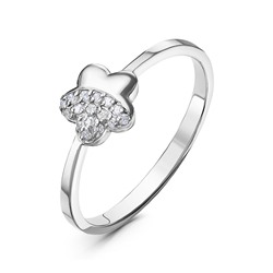 Серебряное кольцо с бесцветными фианитами - 959