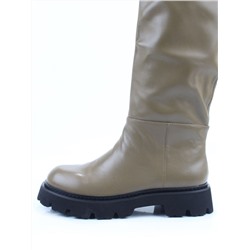 02-E39B-53JN GREEN Сапоги демисезонные женские (натуральная кожа)