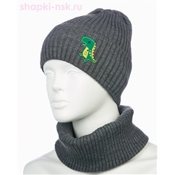 17-40-L Комплект для мальчика флис (колпак+снуд) (48-50)