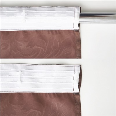 Штора блэкаут портьерная Witerra «Водевиль», 190×275 см, шоколадная