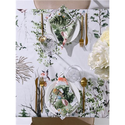 Кухонный набор «Этель. Пасха в лесу»: скатерть 148×112±2 см с ГМВО, салфетка 40×40 см - 4 шт.