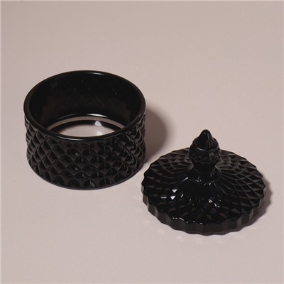 Органайзер для хранения, 1 секция, с крышкой, d=8,3×10,5 см, чёрный