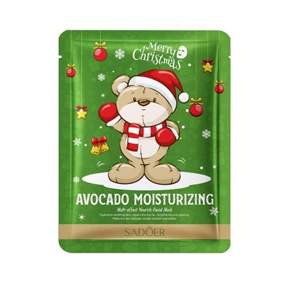 Тканевая маска для лица с экстрактом авокадо МЕДВЕЖОНОК Sadoer
