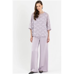 Брюки атласные фиолетово-серого цвета