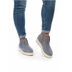 01-5173-6 GRAY/BLUE Ботинки демисезонные (натуральная замша, байка)
