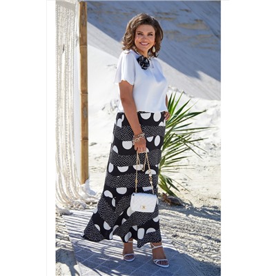 Блуза, юбка Vittoria Queen 21553 черный-белый