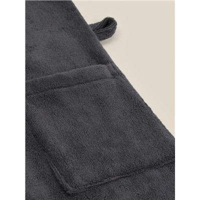 Халат махровый с капюшоном женский SL HOME: Basic «Гри Сандре», хлопок 100%, тёмно-серый