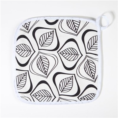 Кухонный набор «Этель» Leaves: варежка-прихватка 20×27 см, прихватка 19×19 см, 100% хлопок