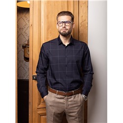 007J Мужская рубашка JenTa темно-синий