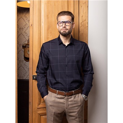 007J Мужская рубашка JenTa темно-синий