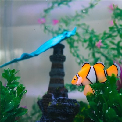 Декор для аквариума «Клоун оцеллярис», 6.6×4.3 см, с неоновым эффектом, силикон