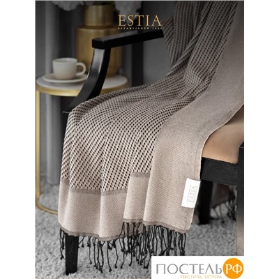 Estia АНДРЭА Плед коричн. 140х180 см, 1 пр., 100% хлоп., 205 гр/м2