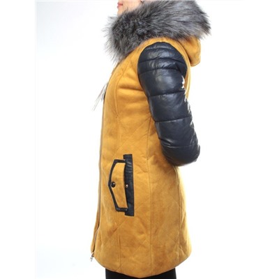 5137 YELLOW Парка женская зимняя (150 гр синтепон, искусственный мех)