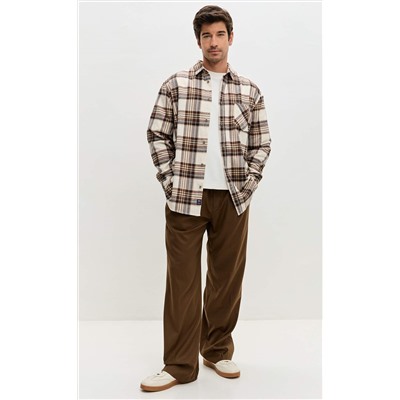 Рубашка F521-0460 milk-brown