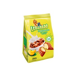 «Leonardo», готовый завтрак «Подушечки со вкусом банана», 250 г
