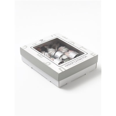 Набор салфеток с декоративными кольцами «Этель» Meadow flower, 40×40 см - 4 шт., 100% хлопок, саржа