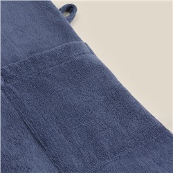 Халат махровый с капюшоном женский SL HOME: Basic «Ривьера», хлопок 100%, синий