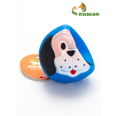 УЦЕНКА Игрушка пищащая "Песик" для собак, 7 см, синяя