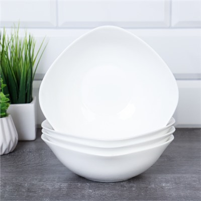 Набор суповых квадратных тарелок 4 штуки 500 мл  / Sq/FLFW65 (WHITE) /уп 12/