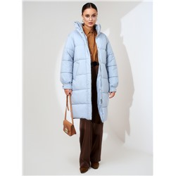 Пуховик женский серо-голубой