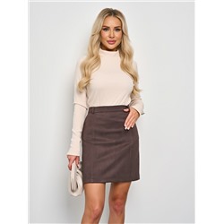 Юбка из экозамши в шоколадном цвете