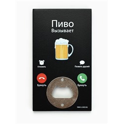 Открывашка для пива «Пиво вызывает», 8×13.8 см
