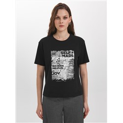 Футболка чёрная с принтом