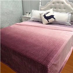 Плед двуцветный  косичка 200/220 брусничный  1403-14