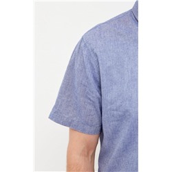 Рубашка к/р лен F111-0450 middle blue