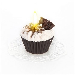 Свеча "пирожное" ручной работы CHOCOLATE  d8 h6 см, TM Aromatte