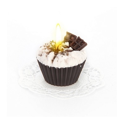 Свеча "пирожное" ручной работы CHOCOLATE  d8 h6 см, TM Aromatte