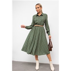 Платье миди цвета хаки с карманами Неада №43