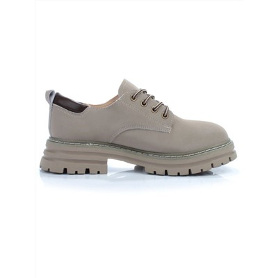 03-P8204-3 GRAY/BEIGE Полуботинки женские (натуральная кожа, нубук)