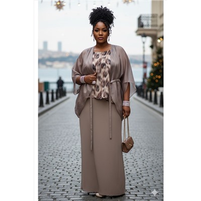 Блуза, топ, юбка Vittoria Queen 27443 бежевый_принт