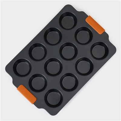 Форма для выпечки Magistro «French Bakery. Круг», 39×26.3×3.4 см, 12 ячеек, антипригарное покрытие